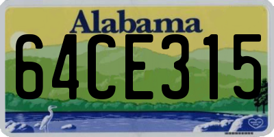 AL license plate 64CE315
