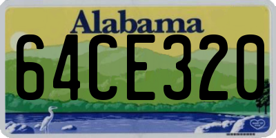 AL license plate 64CE320