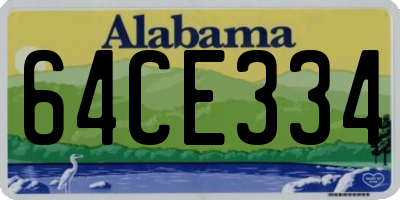 AL license plate 64CE334