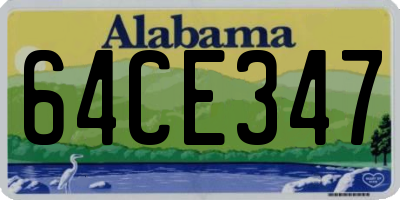 AL license plate 64CE347