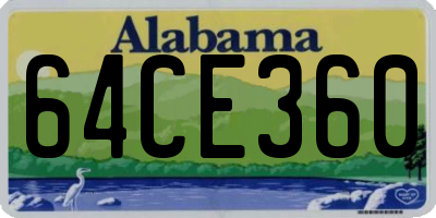 AL license plate 64CE360
