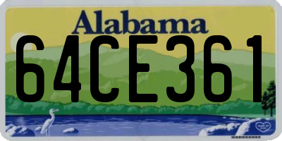 AL license plate 64CE361