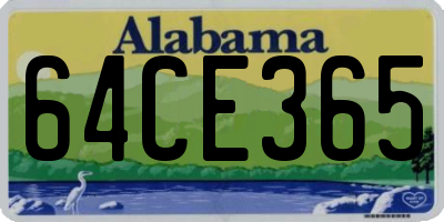 AL license plate 64CE365