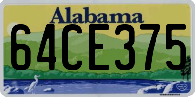 AL license plate 64CE375