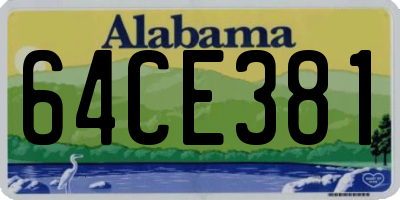 AL license plate 64CE381