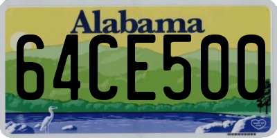 AL license plate 64CE500