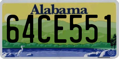 AL license plate 64CE551