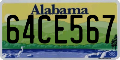 AL license plate 64CE567