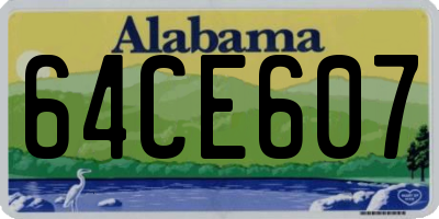 AL license plate 64CE607