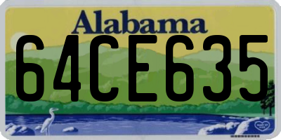 AL license plate 64CE635