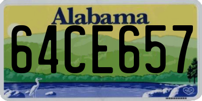 AL license plate 64CE657