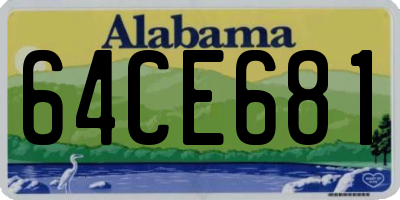 AL license plate 64CE681