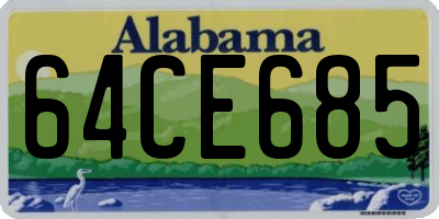 AL license plate 64CE685