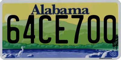 AL license plate 64CE700