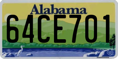 AL license plate 64CE701