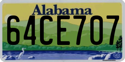 AL license plate 64CE707