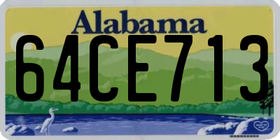 AL license plate 64CE713