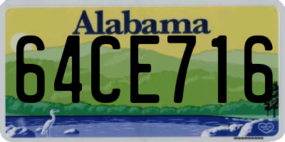 AL license plate 64CE716
