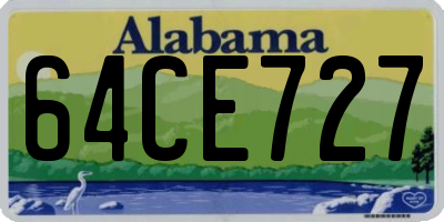 AL license plate 64CE727