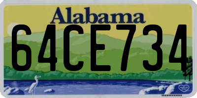 AL license plate 64CE734