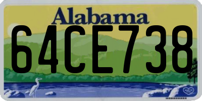 AL license plate 64CE738