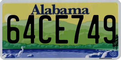 AL license plate 64CE749