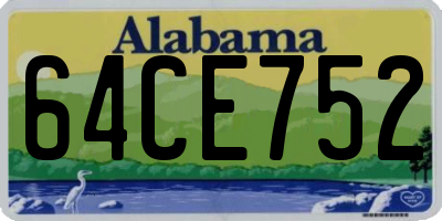 AL license plate 64CE752