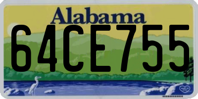 AL license plate 64CE755
