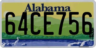 AL license plate 64CE756