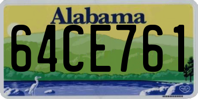 AL license plate 64CE761