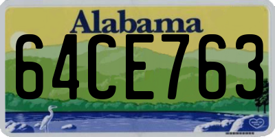AL license plate 64CE763