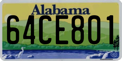 AL license plate 64CE801
