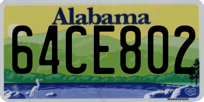 AL license plate 64CE802