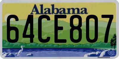 AL license plate 64CE807
