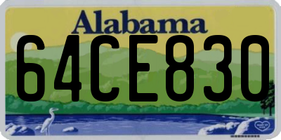 AL license plate 64CE830