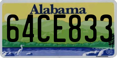AL license plate 64CE833