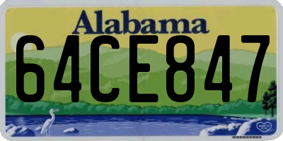 AL license plate 64CE847