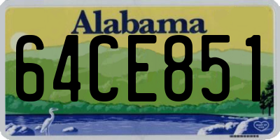 AL license plate 64CE851