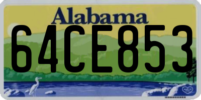 AL license plate 64CE853