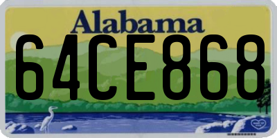 AL license plate 64CE868