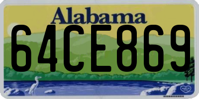 AL license plate 64CE869