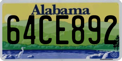 AL license plate 64CE892