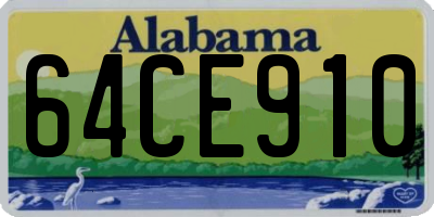 AL license plate 64CE910