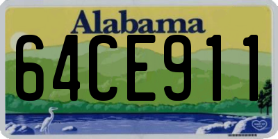 AL license plate 64CE911