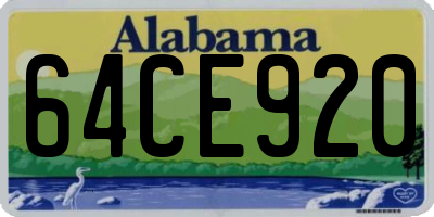 AL license plate 64CE920