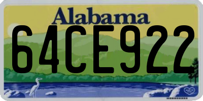 AL license plate 64CE922