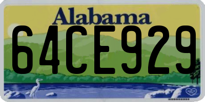 AL license plate 64CE929