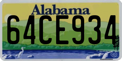 AL license plate 64CE934