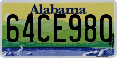 AL license plate 64CE980