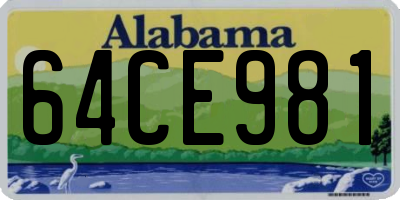 AL license plate 64CE981